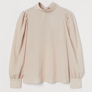 NWT H&M Light Beige Waffled Blouse
